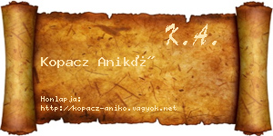 Kopacz Anikó névjegykártya