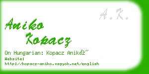 aniko kopacz business card